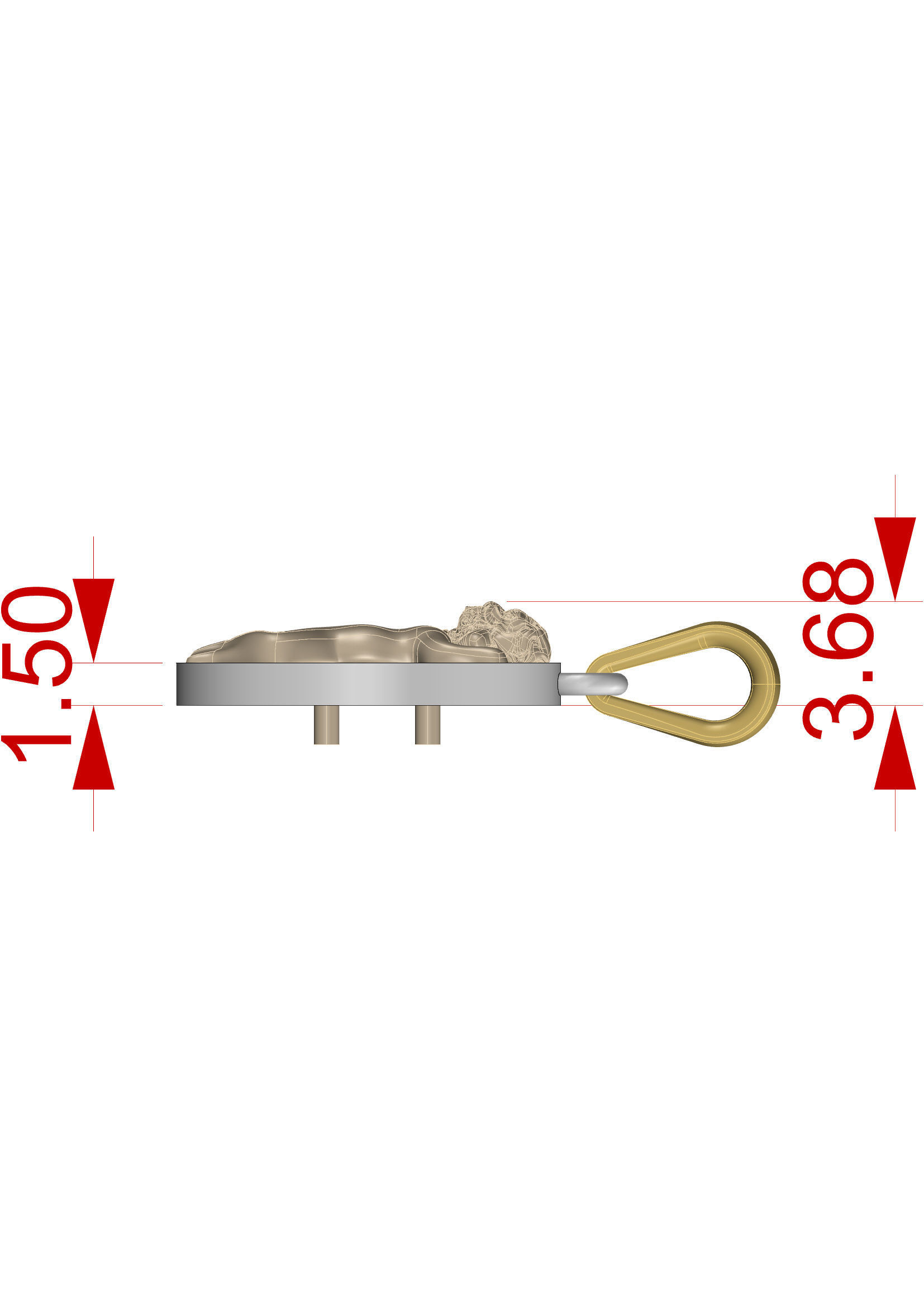 Pendant Letter O 3D print model_14