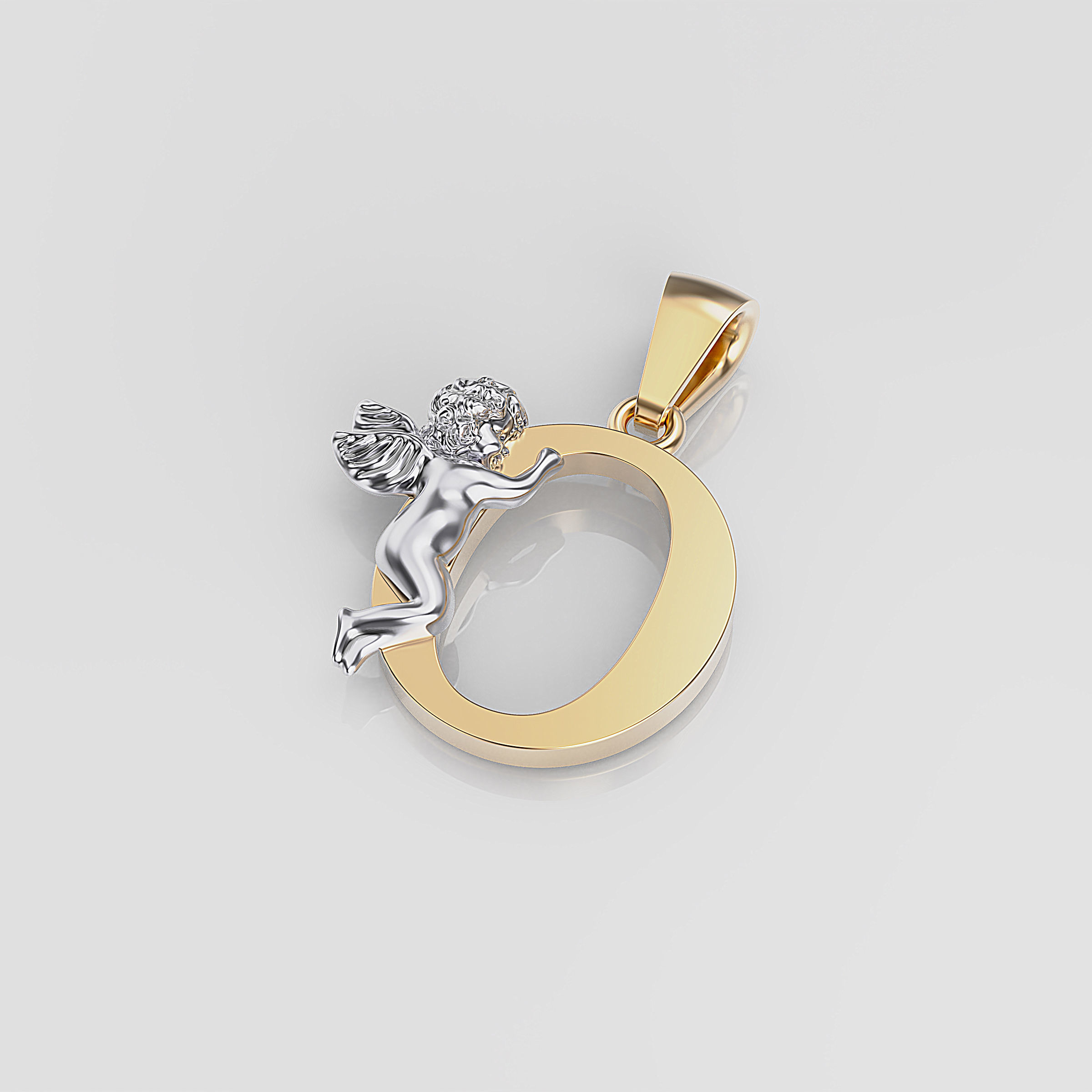 Pendant Letter O 3D print model_1