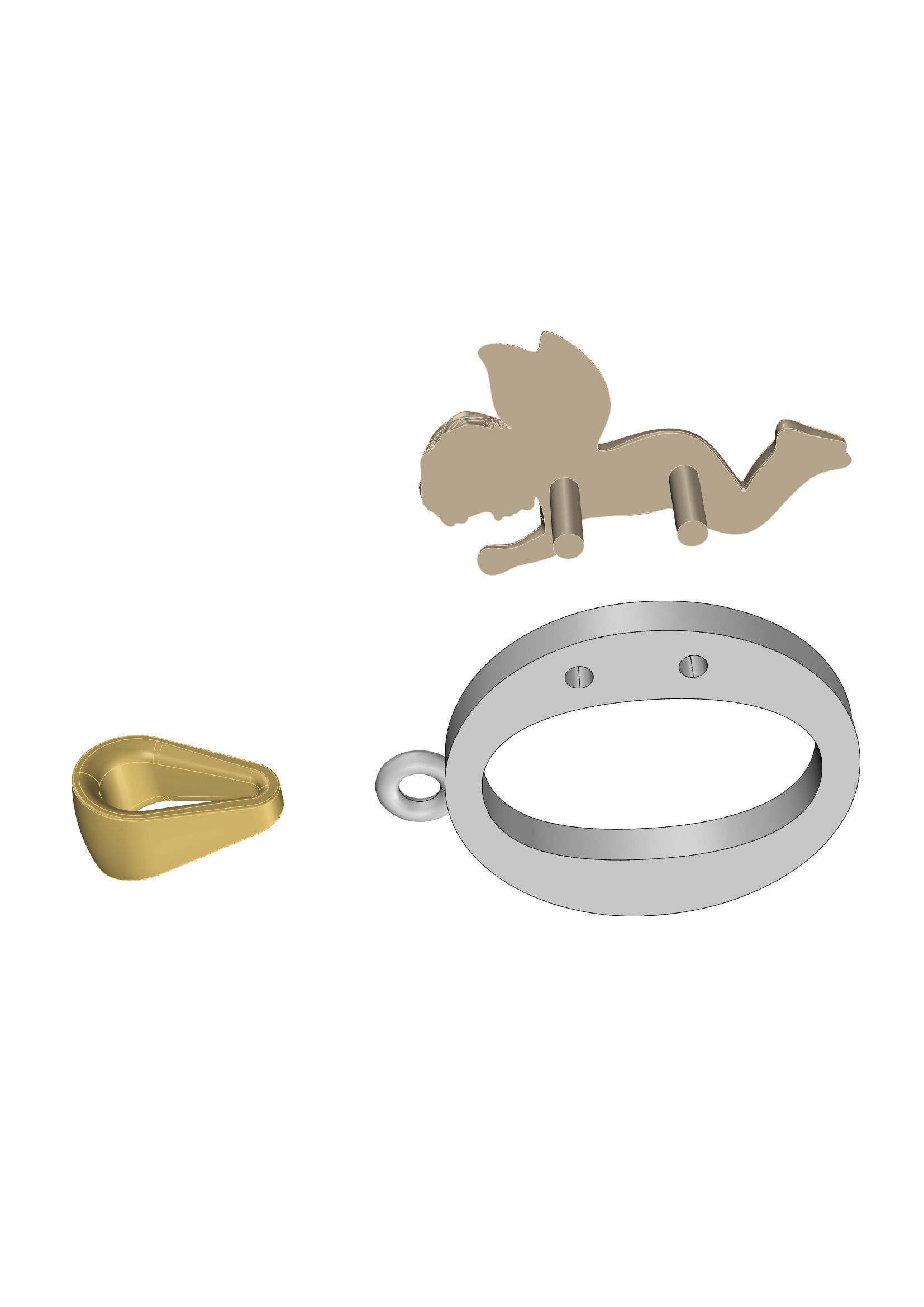 Pendant Letter O 3D print model_16