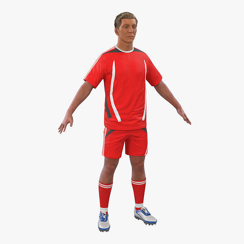 Soccer Player Generic with Hair 3D model