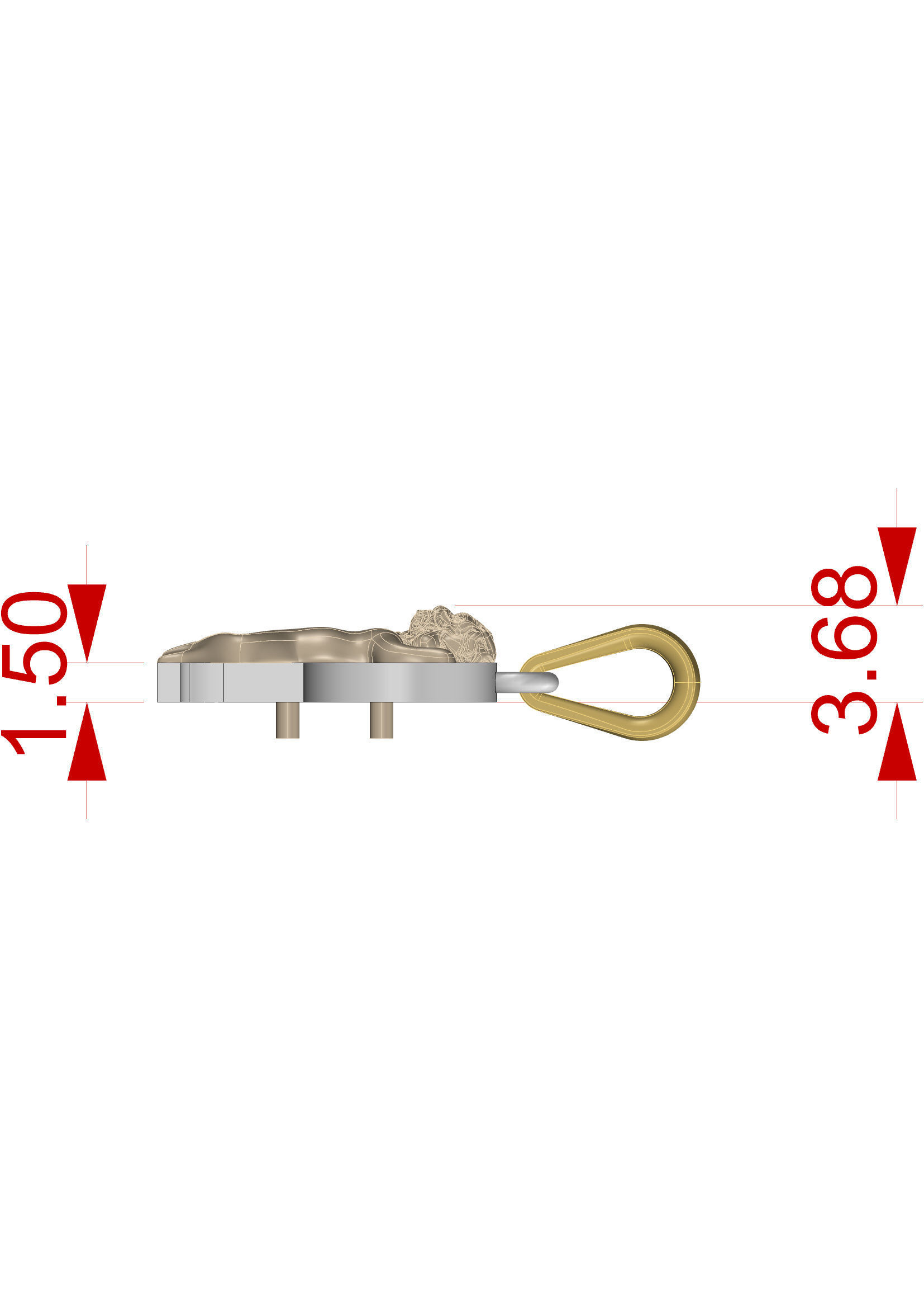 Pendant Letter P 3D print model_5