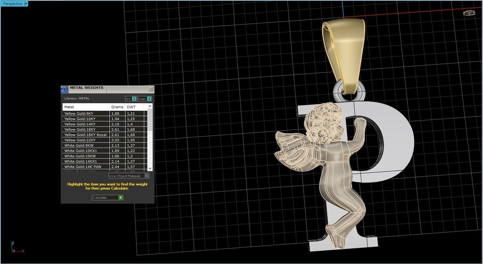 Pendant Letter P 3D print model_8