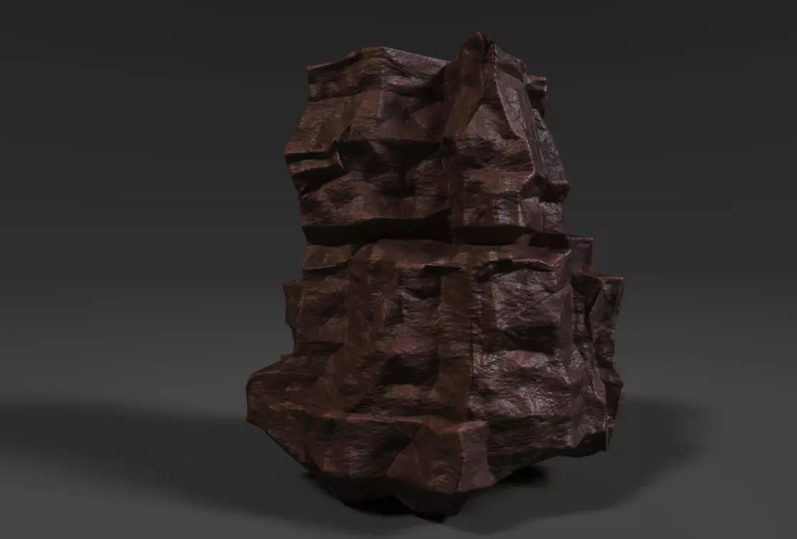 Desert Boulder Free low-poly 3D model_0