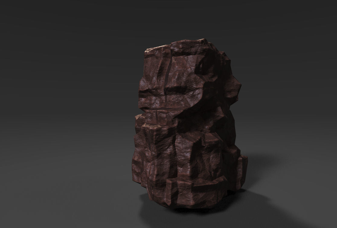 Desert Boulder Free low-poly 3D model_1