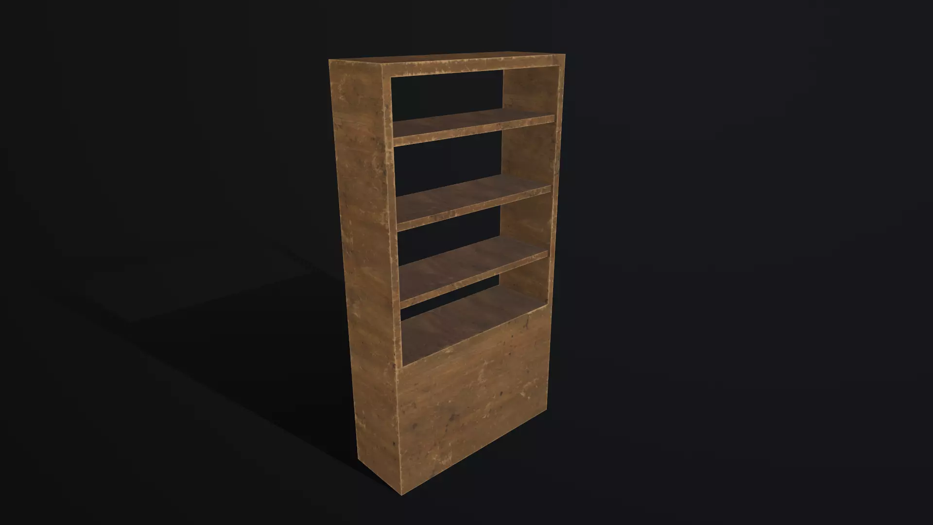 Bookcase Low-poly 3D model wooden Low-poly 3D model_0