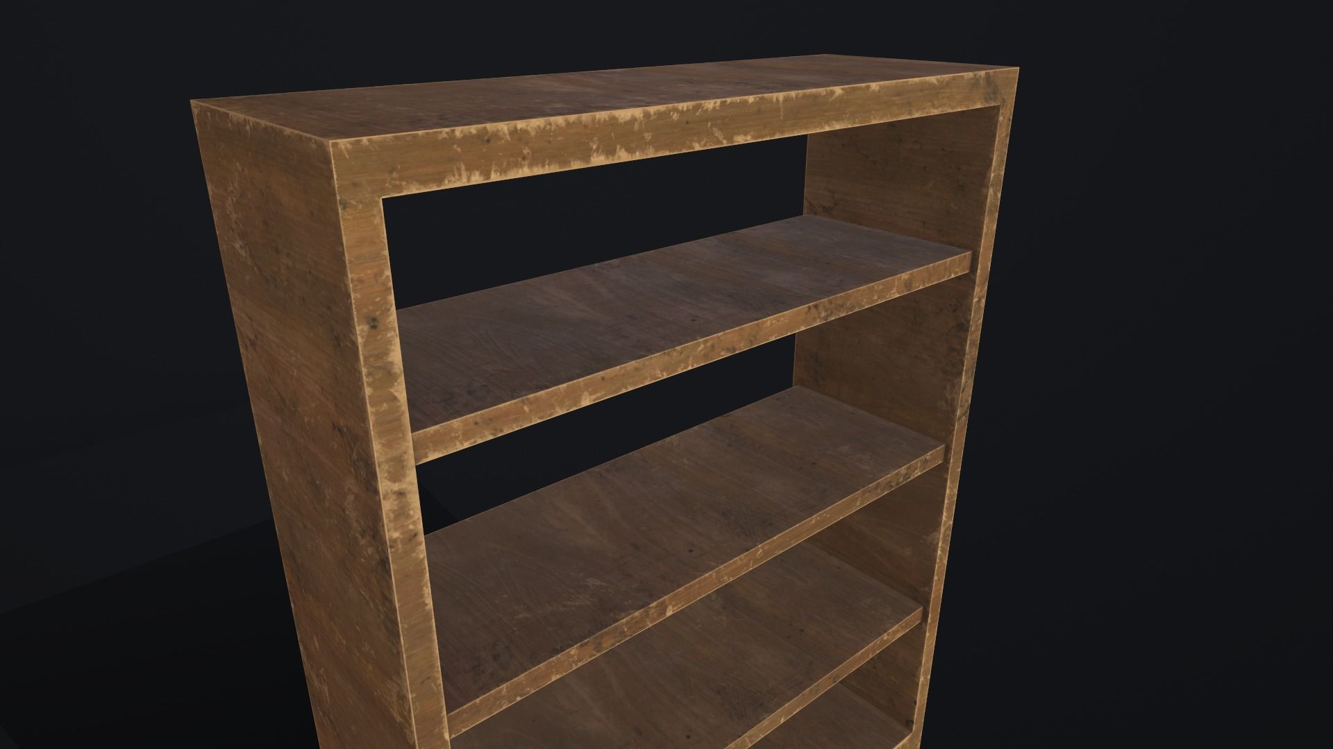 Bookcase Low-poly 3D model wooden Low-poly 3D model_8