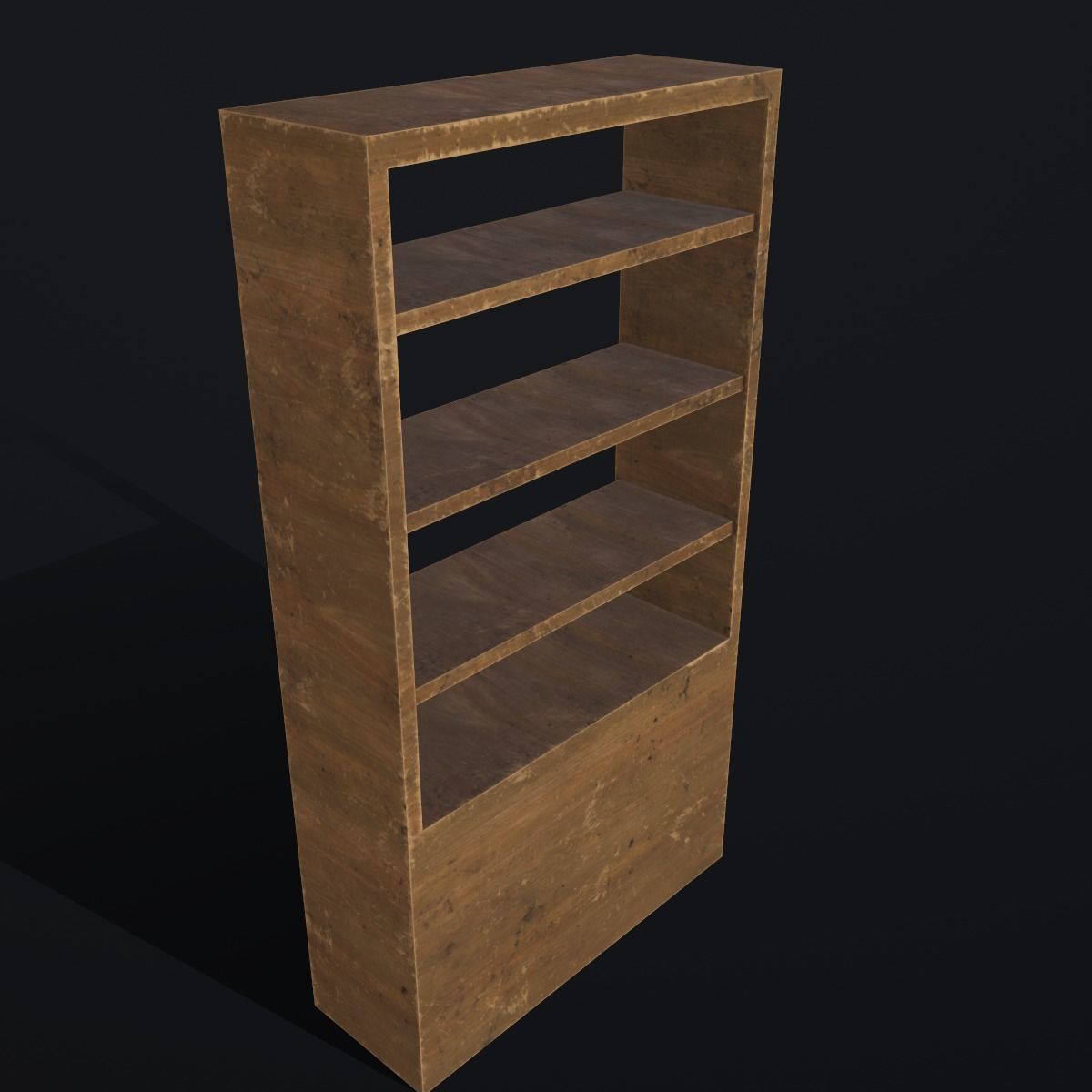 Bookcase Low-poly 3D model wooden Low-poly 3D model_5