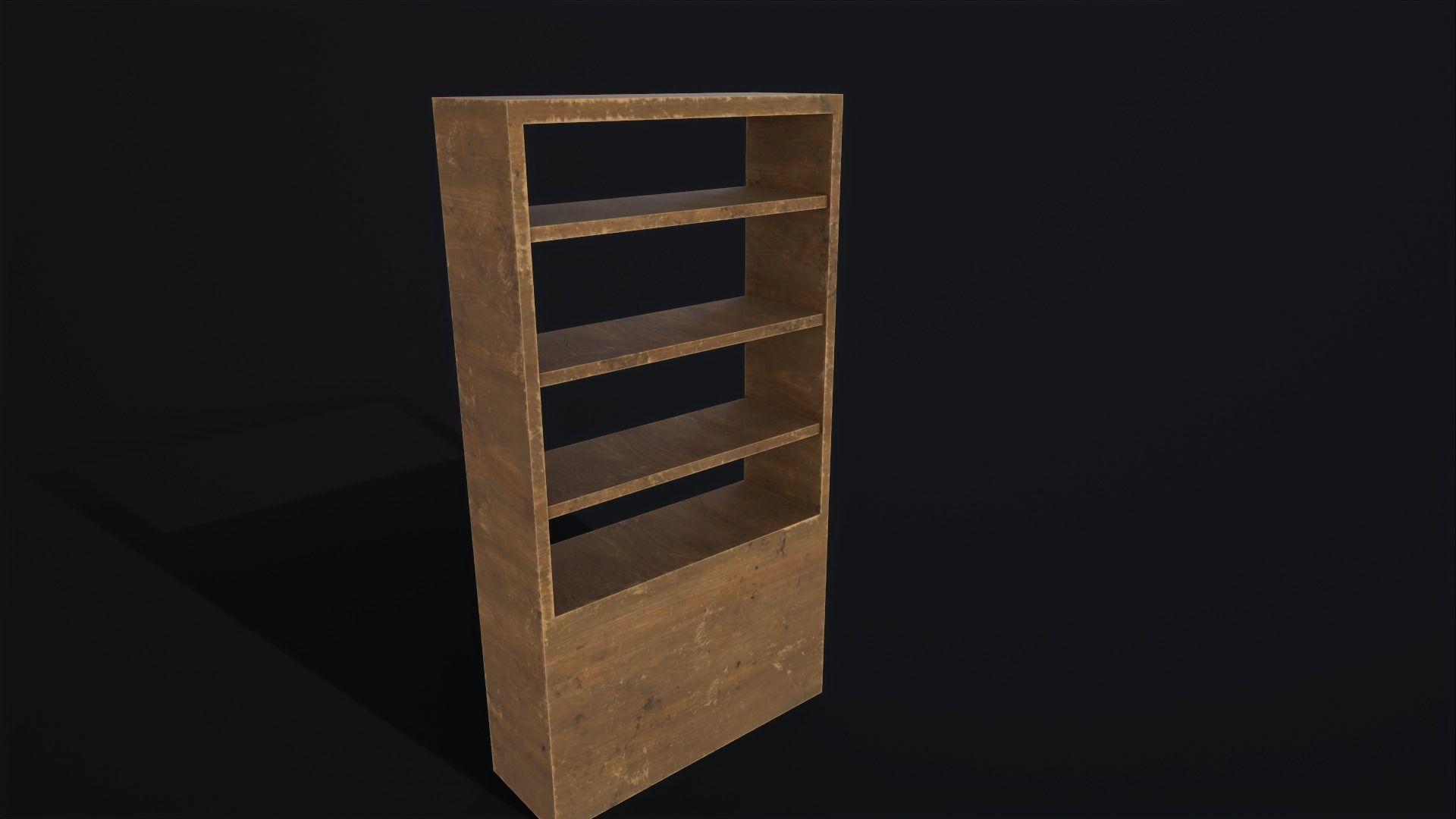 Bookcase Low-poly 3D model wooden Low-poly 3D model_4