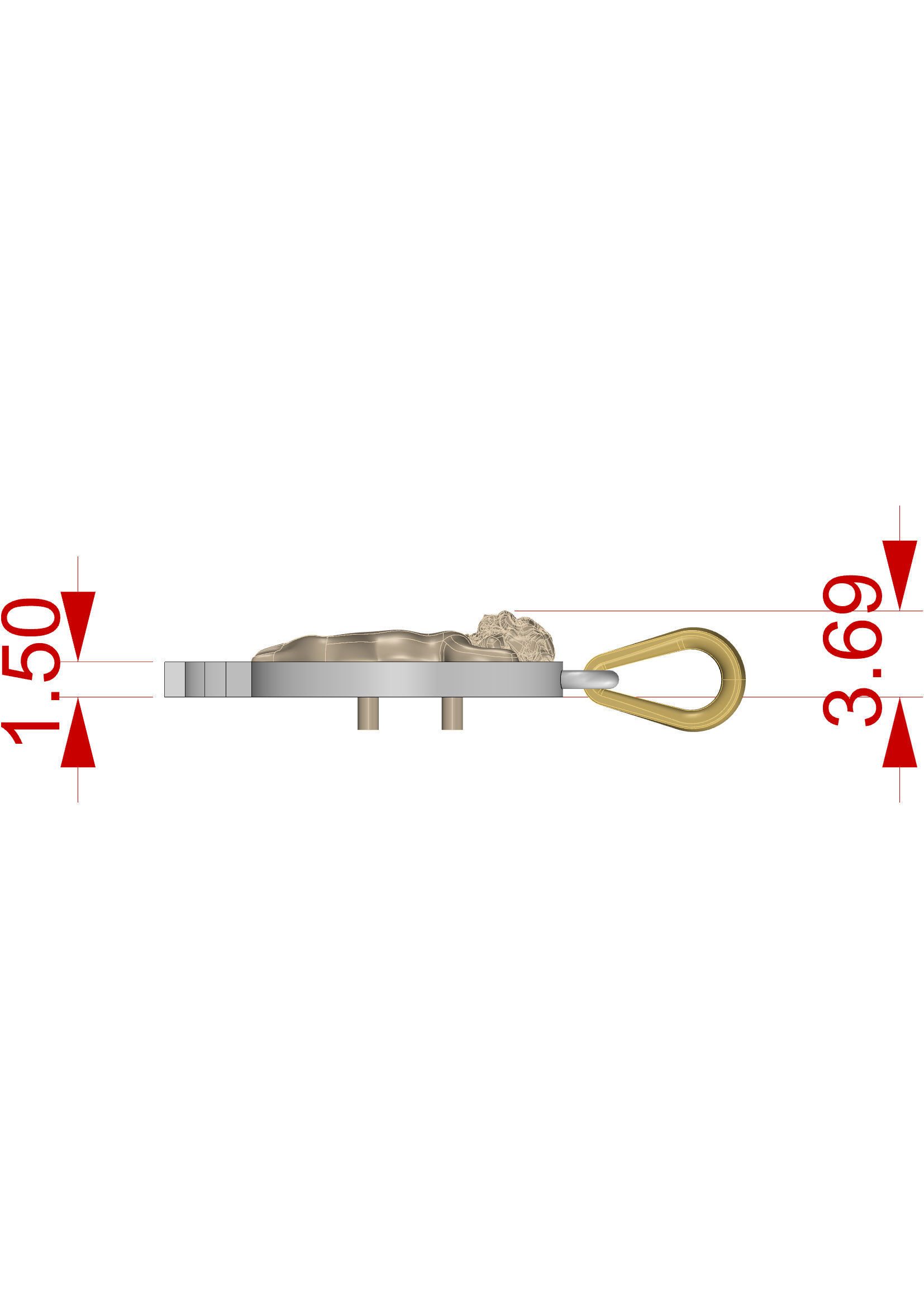 Pendant Letter Q 3D print model_14