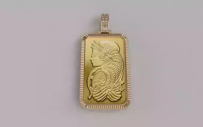 1oz Suisse Pamp Gold Bar Plain Pattern 3D print model