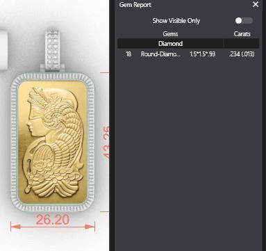 1oz Suisse Pamp Gold Bar Plain Pattern 3D print model_4