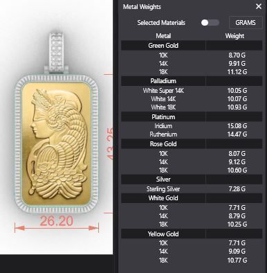 1oz Suisse Pamp Gold Bar Plain Pattern 3D print model_5