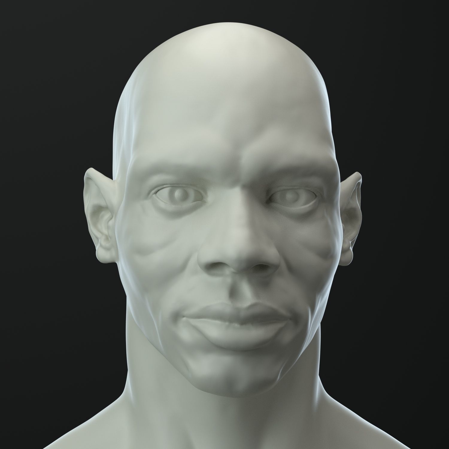 3D African male head 3D model_2