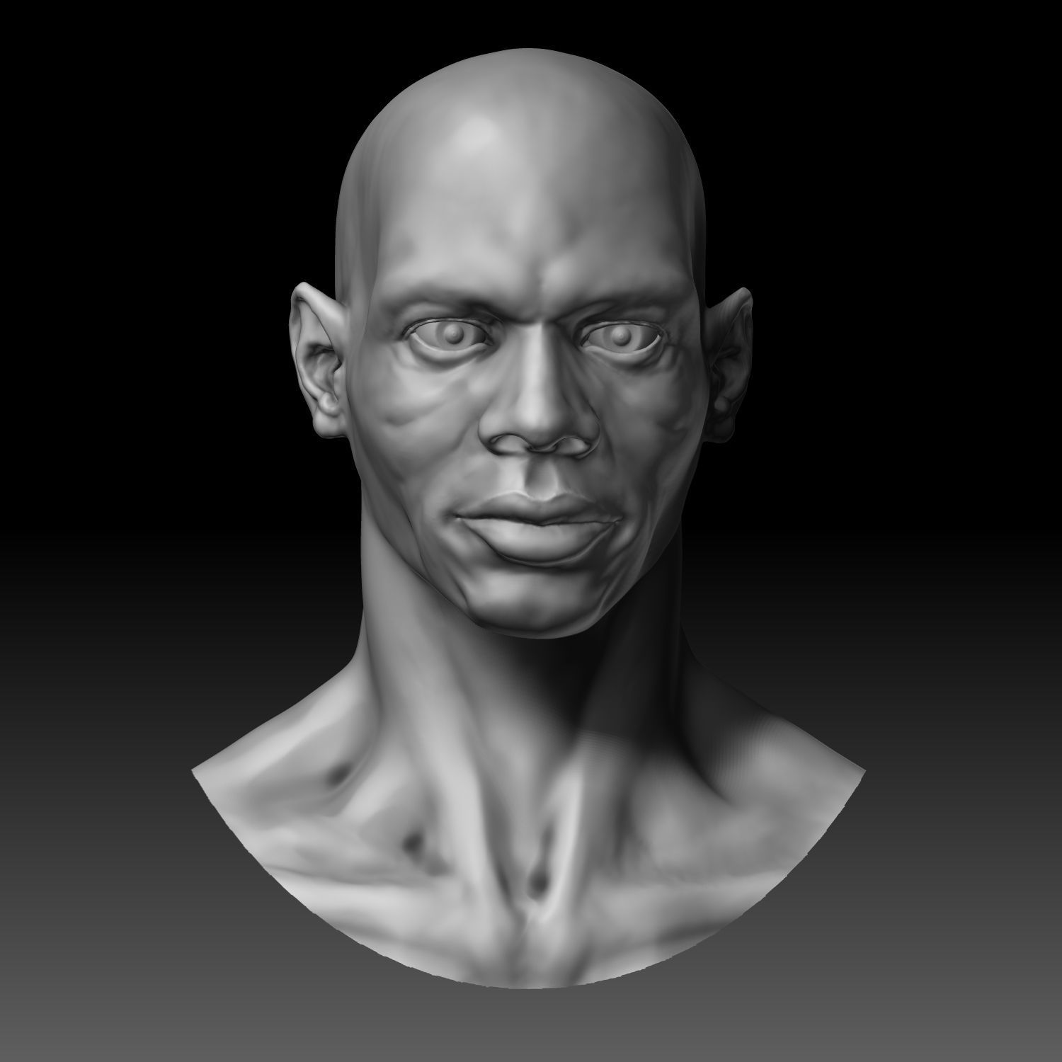 3D African male head 3D model_5