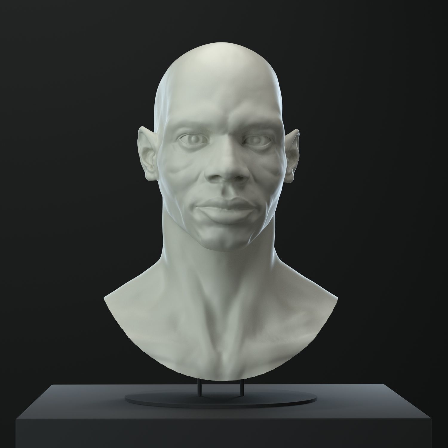 3D African male head 3D model_1