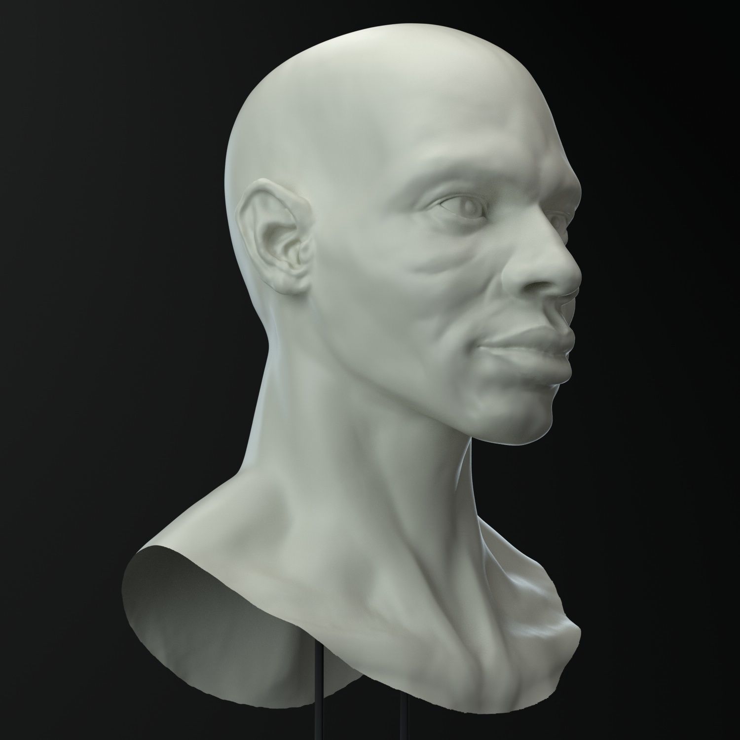 3D African male head 3D model_4