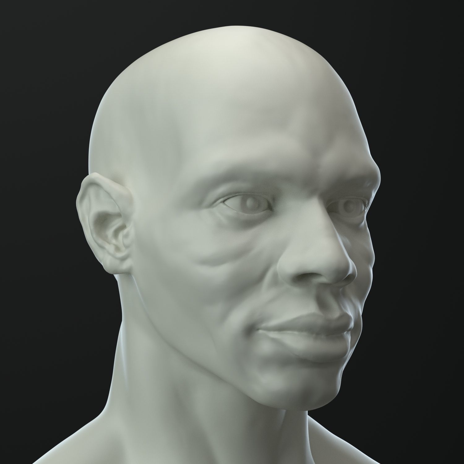 3D African male head 3D model_3