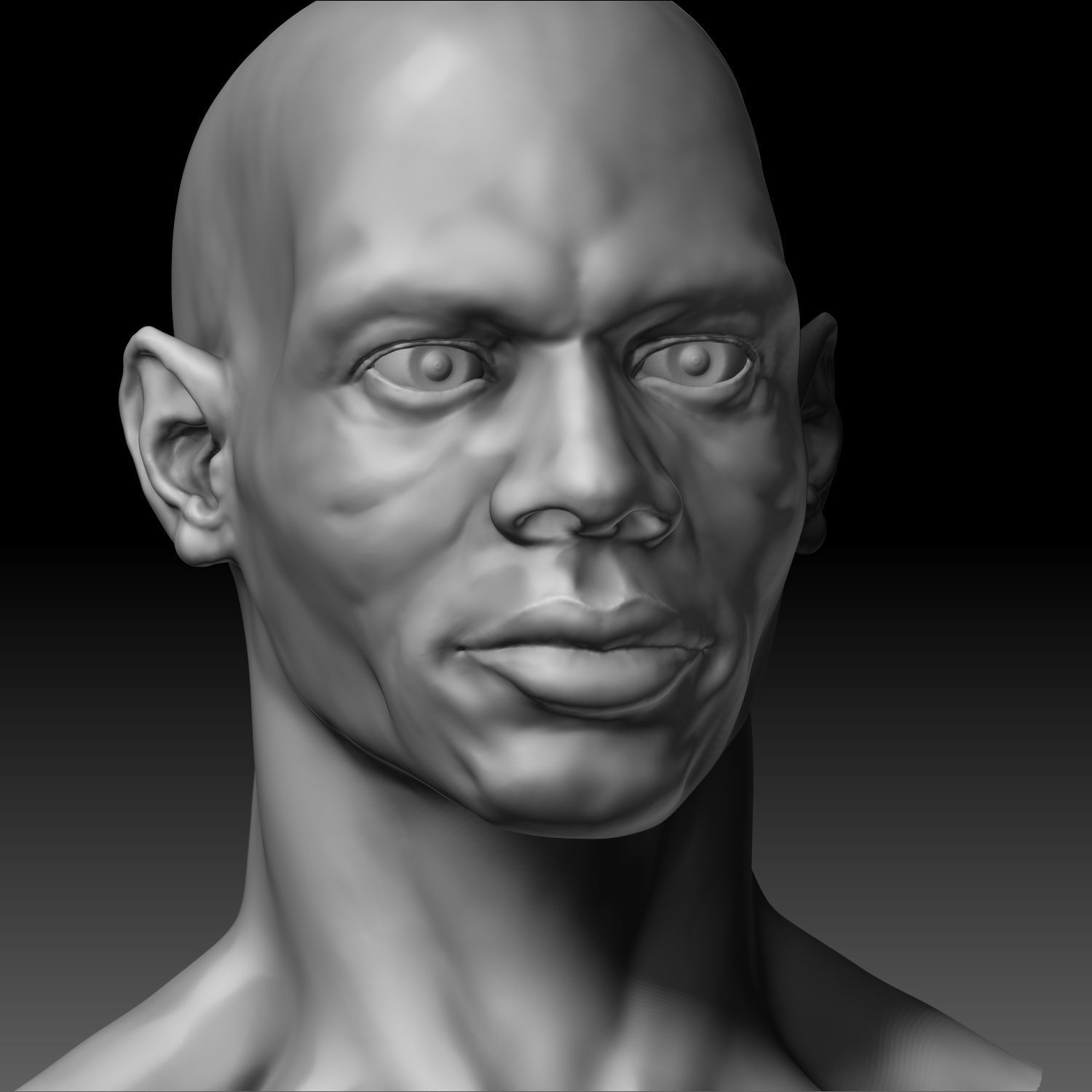 3D African male head 3D model_6