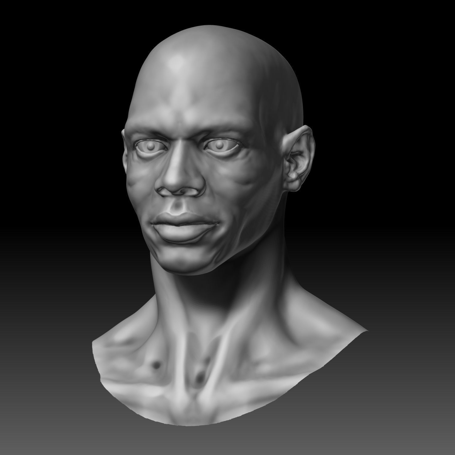 3D African male head 3D model_8