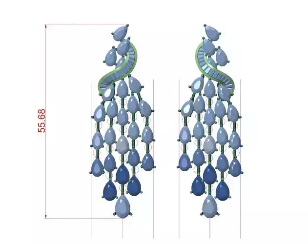 Diamond Earring 3D print model