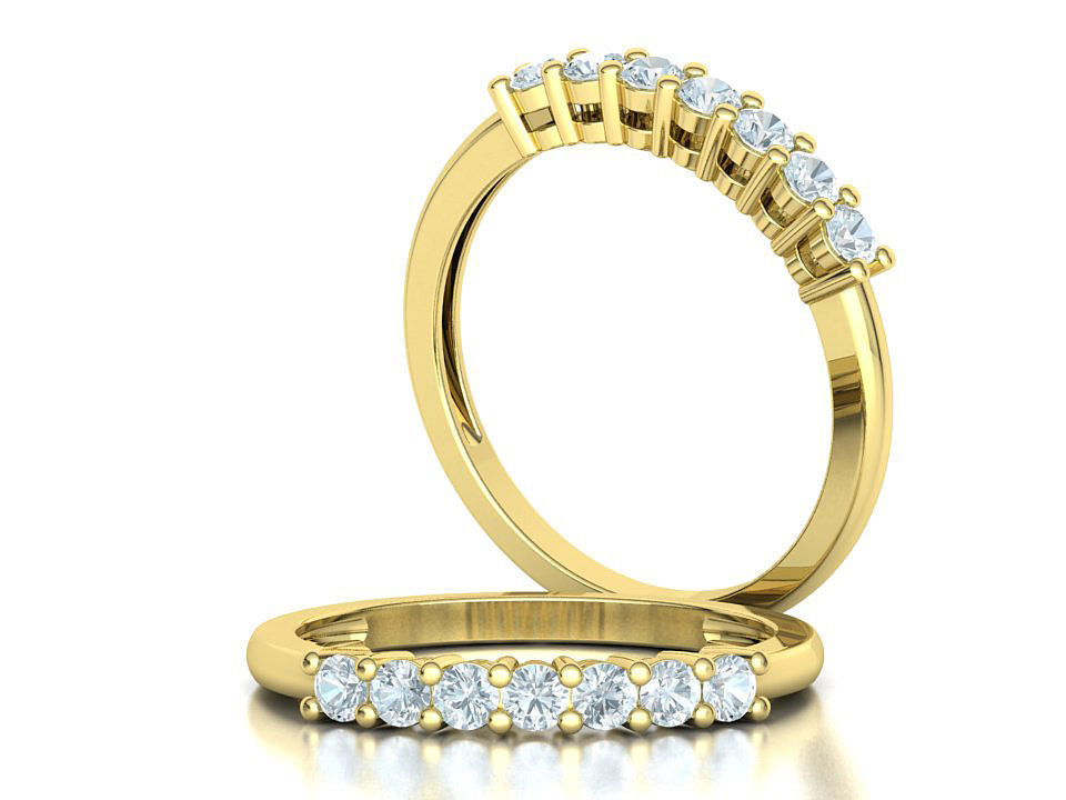 7 Stone Eternity Ring Diamond Band 3dmodel  3D print model_1
