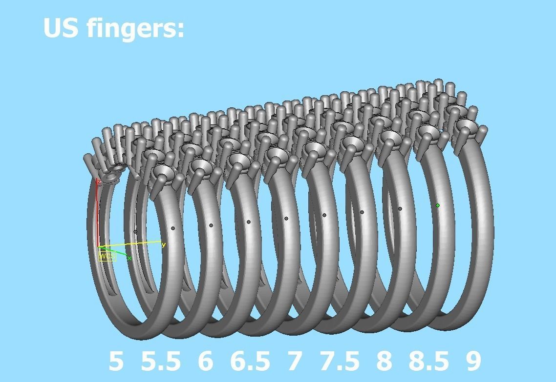 7 Stone Eternity Ring Diamond Band 3dmodel  3D print model_8
