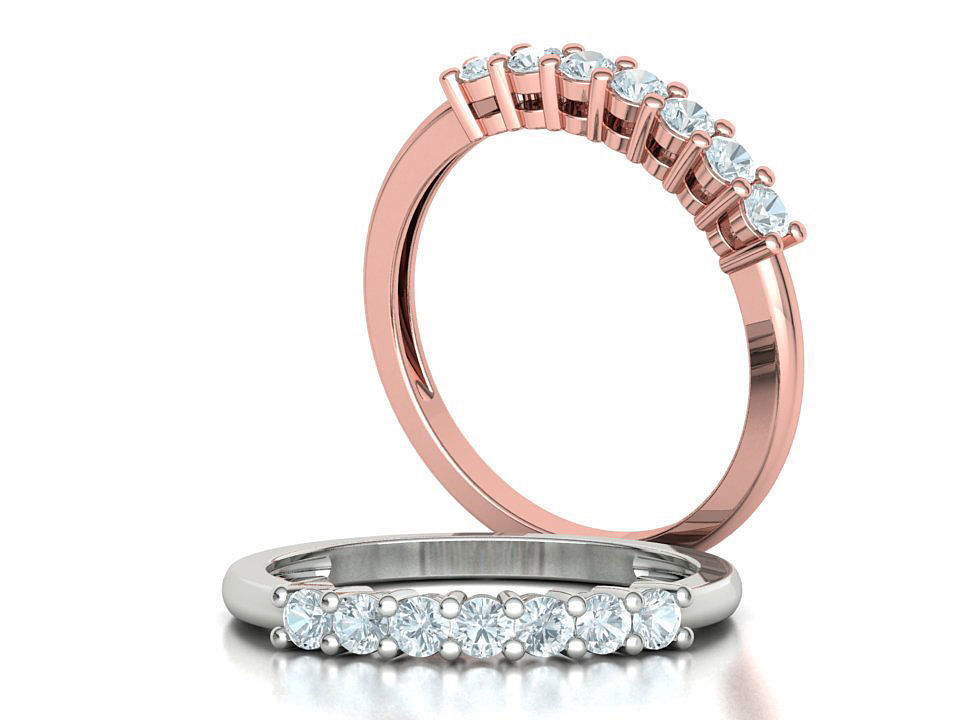 7 Stone Eternity Ring Diamond Band 3dmodel  3D print model_3