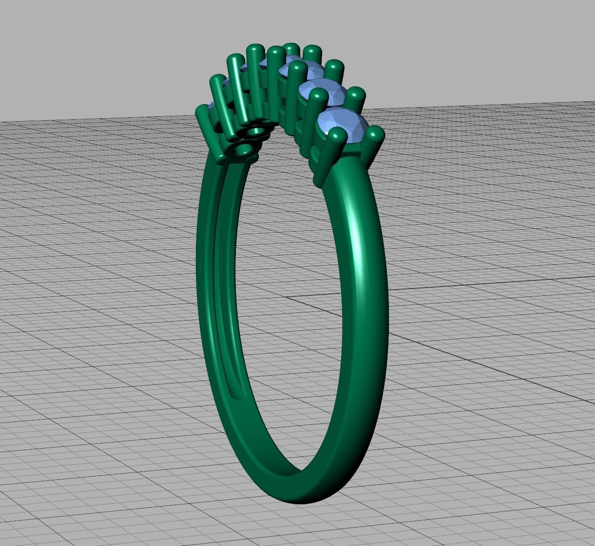 7 Stone Eternity Ring Diamond Band 3dmodel  3D print model_13
