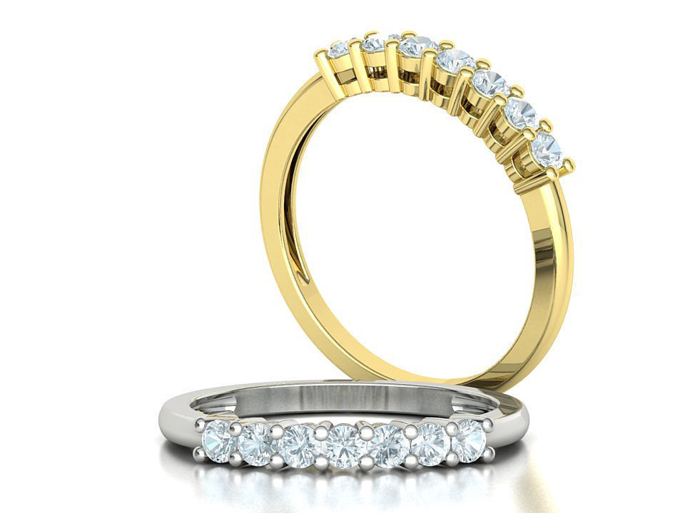 7 Stone Eternity Ring Diamond Band 3dmodel  3D print model_4