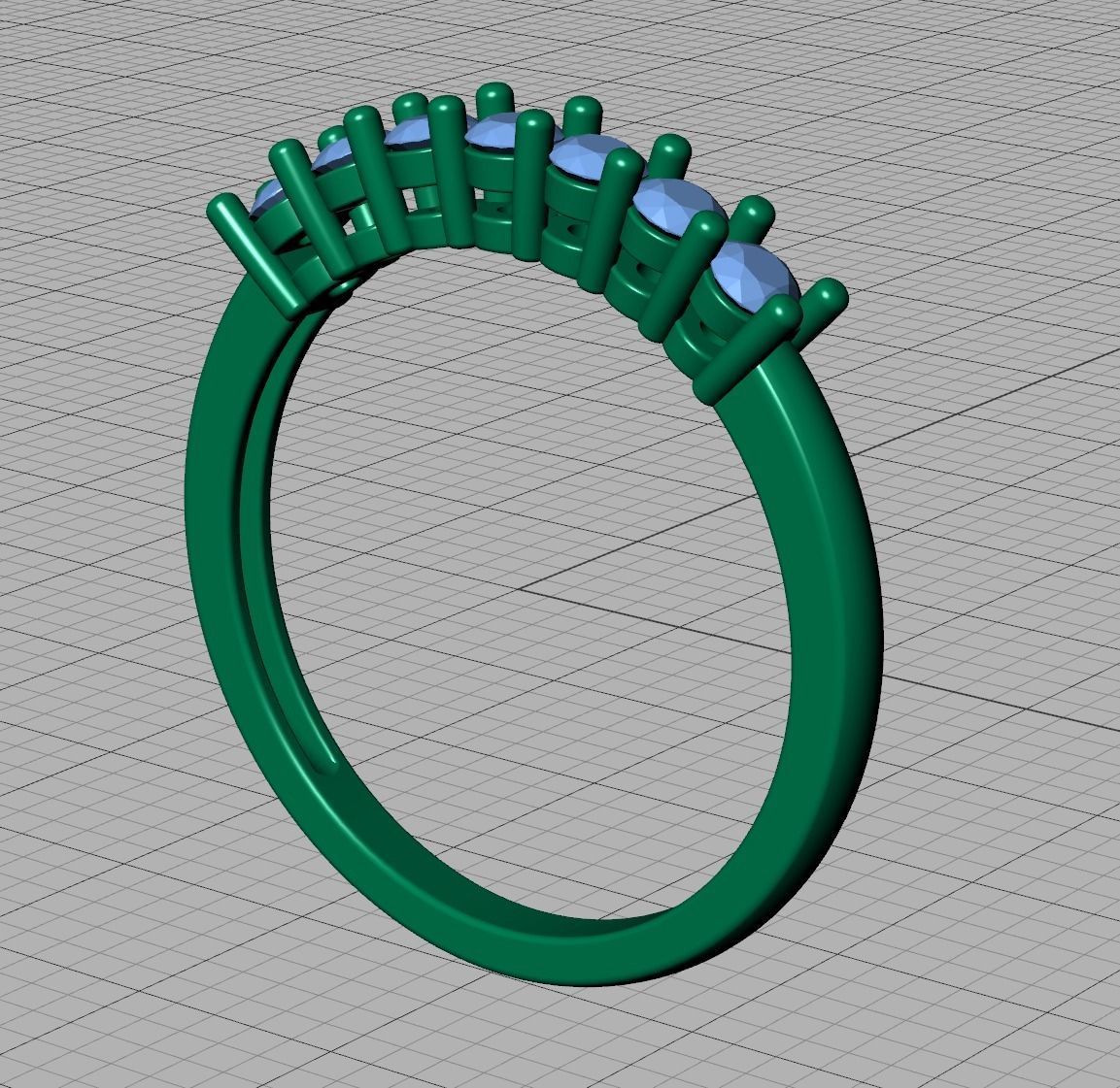 7 Stone Eternity Ring Diamond Band 3dmodel  3D print model_12