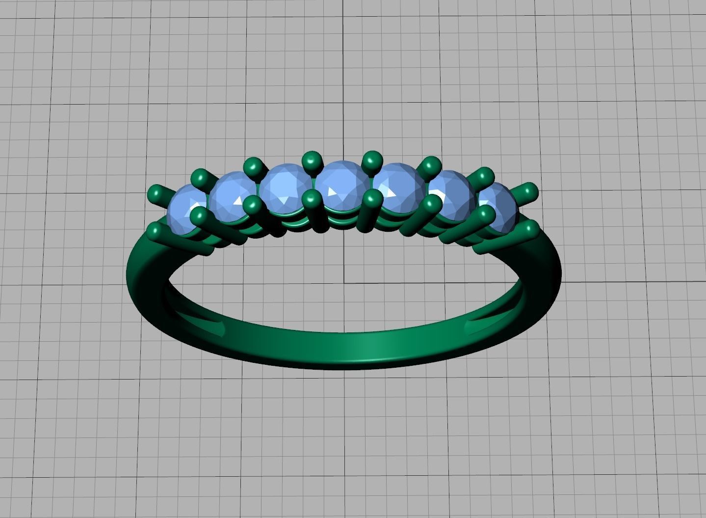 7 Stone Eternity Ring Diamond Band 3dmodel  3D print model_15