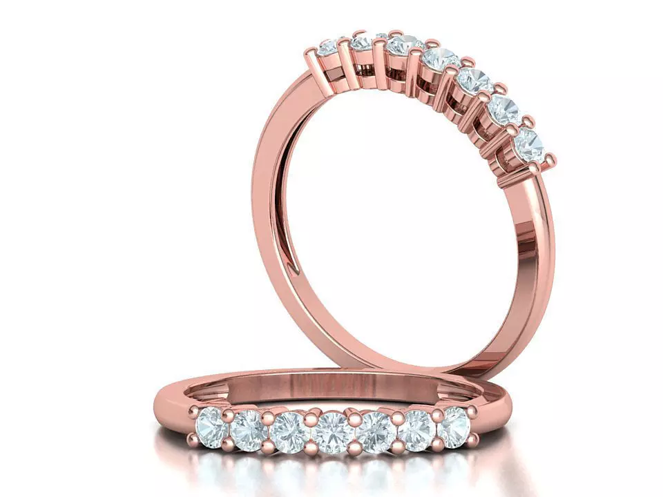 7 Stone Eternity Ring Diamond Band 3dmodel  3D print model_0