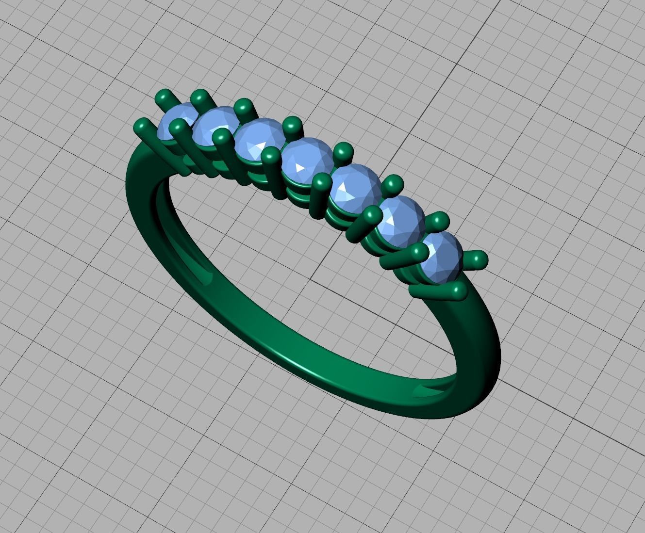 7 Stone Eternity Ring Diamond Band 3dmodel  3D print model_14