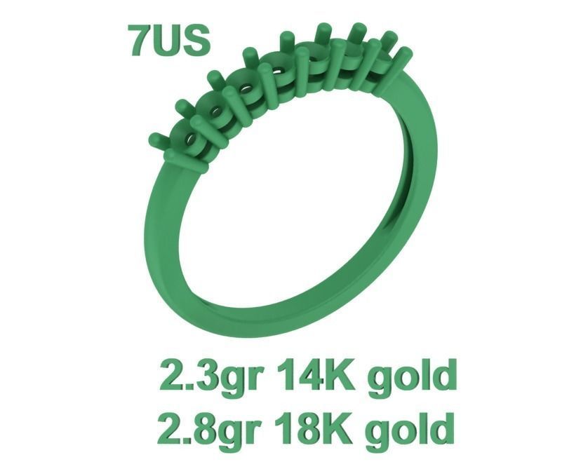 7 Stone Eternity Ring Diamond Band 3dmodel  3D print model_7