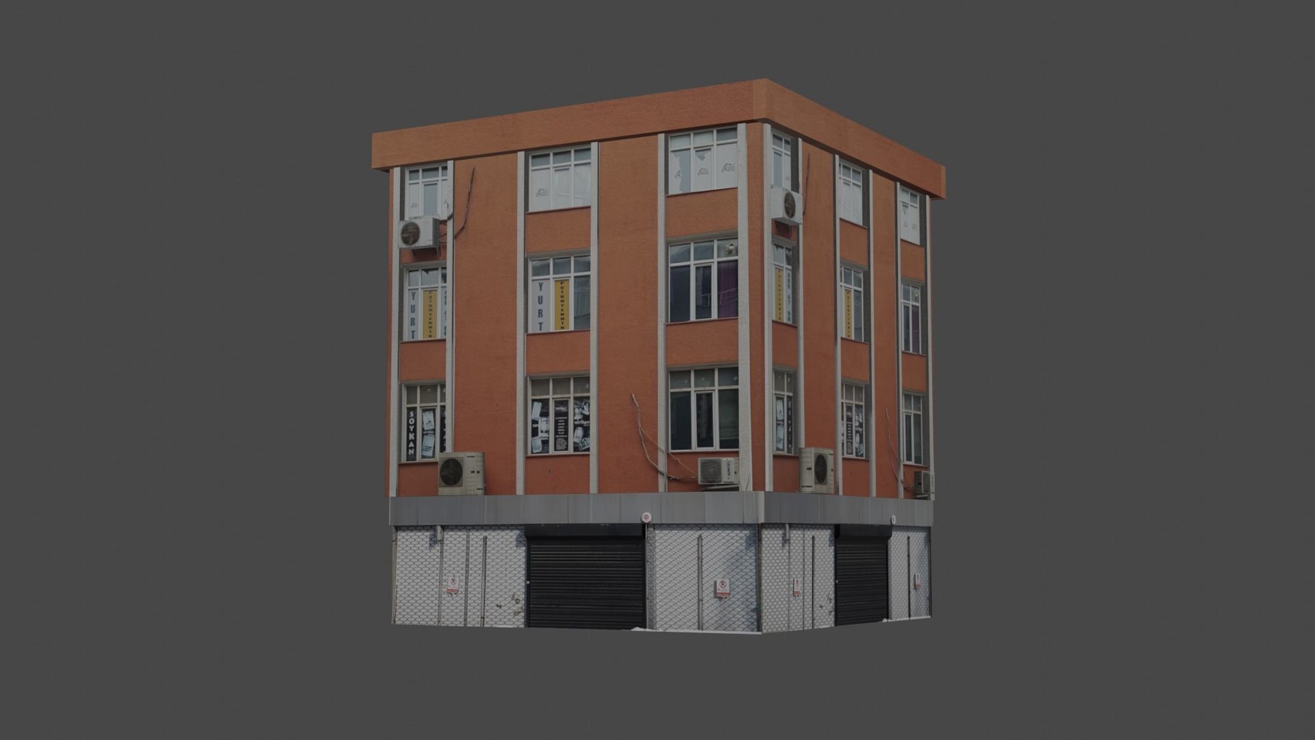 Architectural Building-3 Low-poly 3D model_1