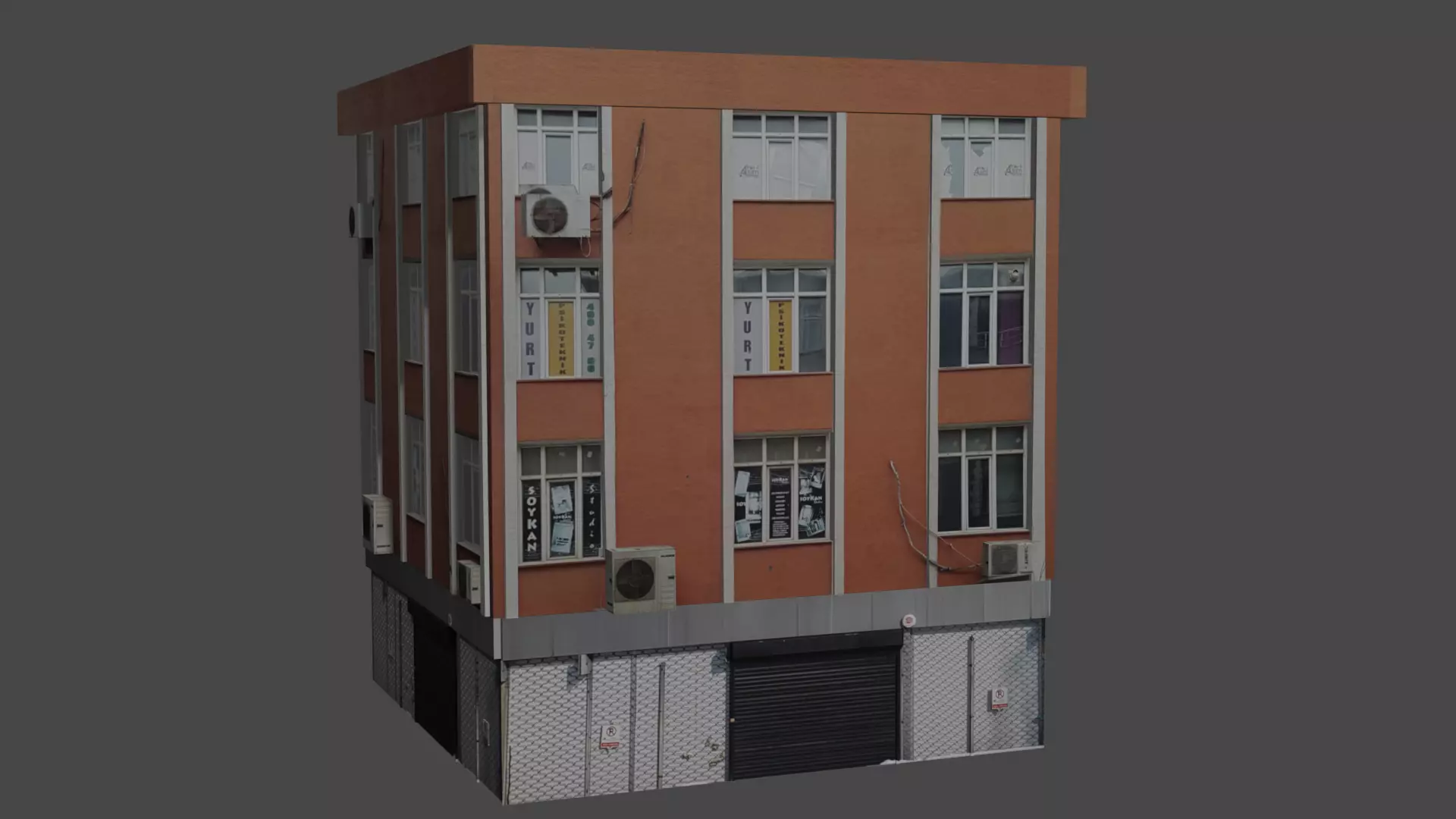 Architectural Building-3 Low-poly 3D model_0