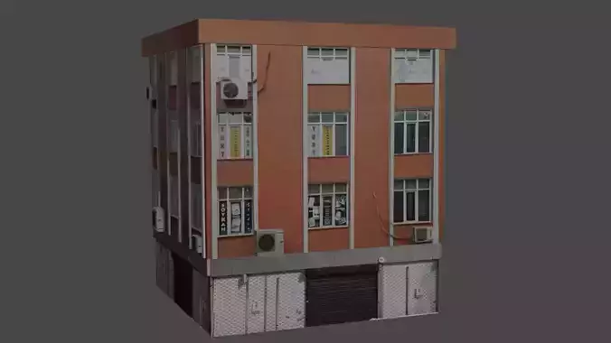 Architectural Building-3 Low-poly 3D model