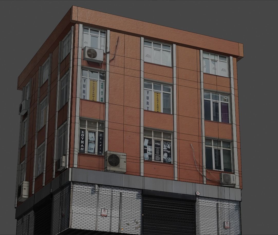 Architectural Building-3 Low-poly 3D model_3
