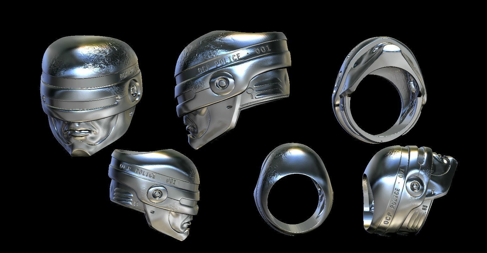 Robocop Ring Size 10 US 3D print model_2