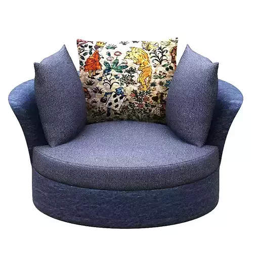 Armchair swivel chair with pillows