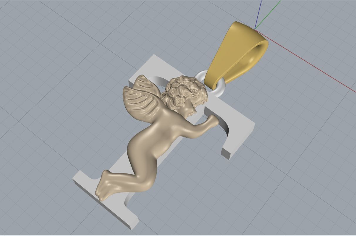 Pendant Letter T 3D print model_9