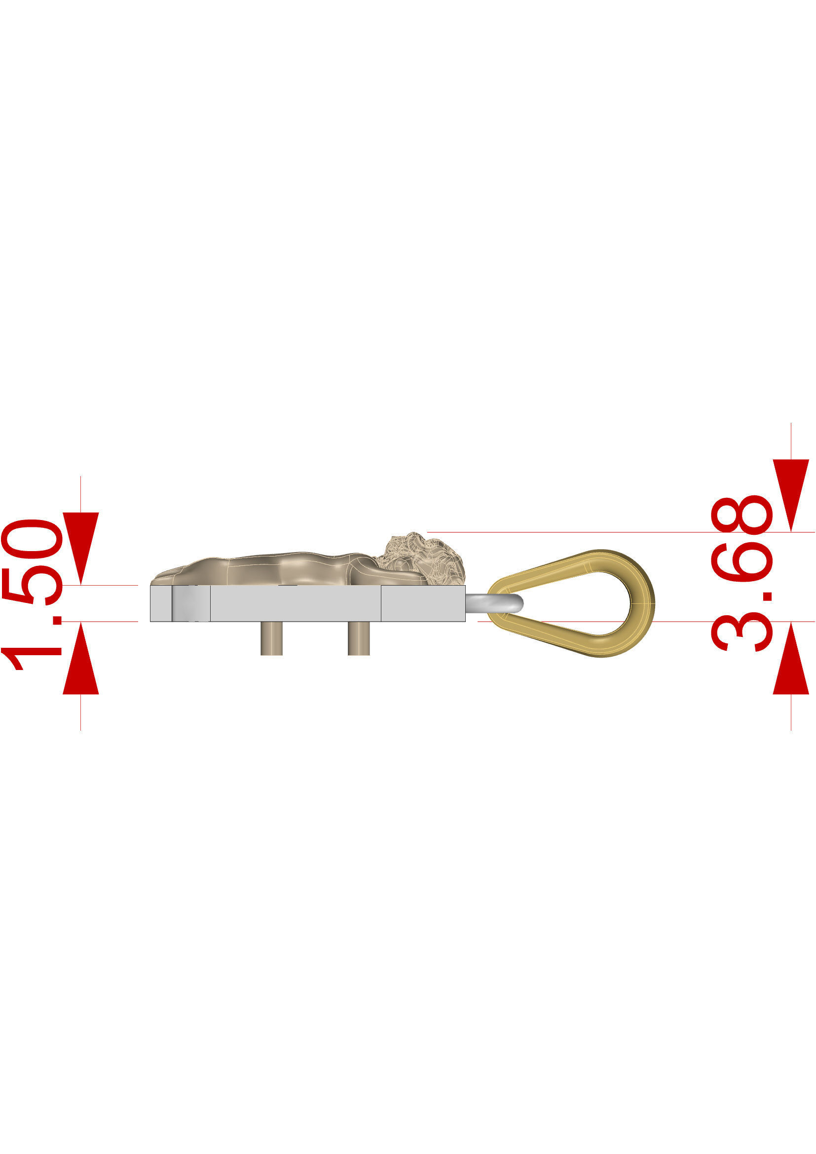 Pendant Letter T 3D print model_5