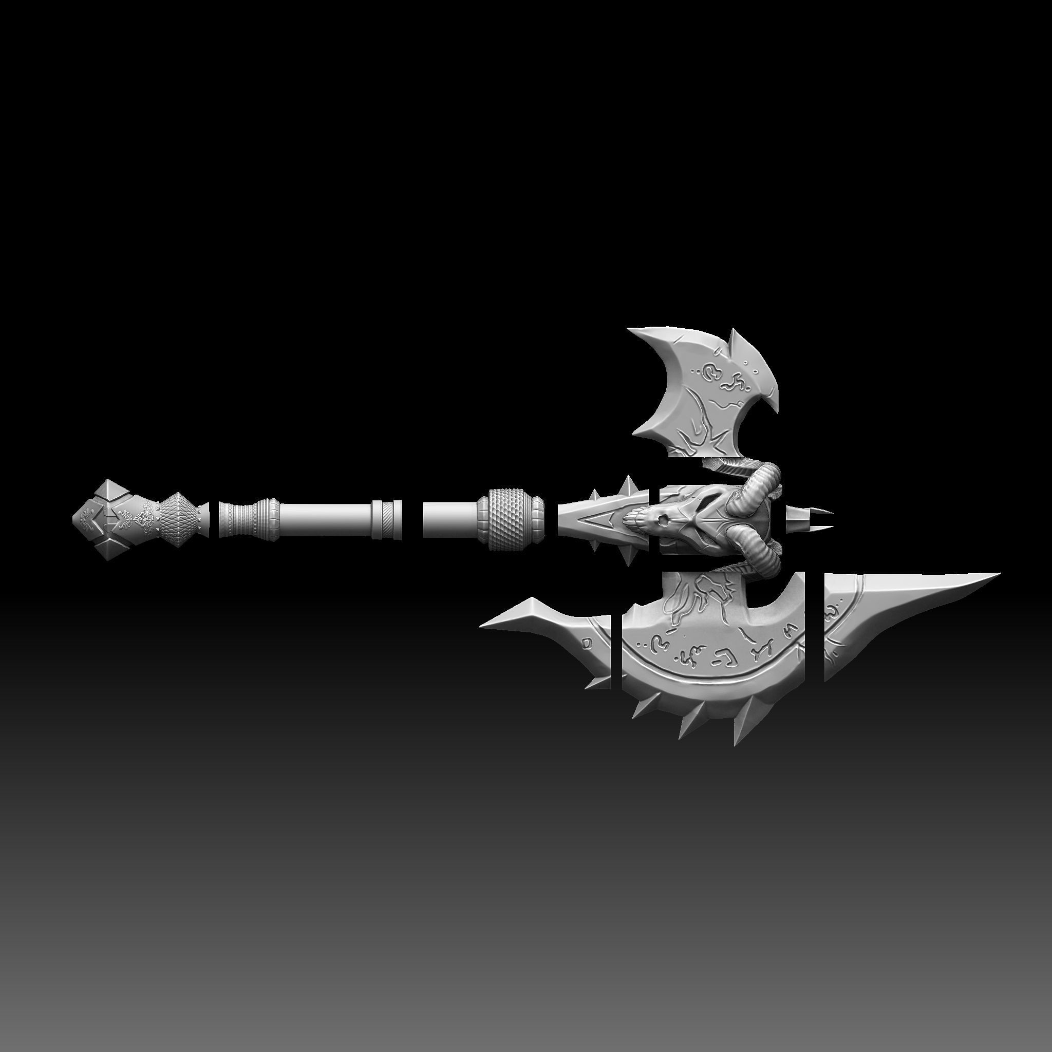 Shadowmourne axe for 3d Printing 3D print model_4