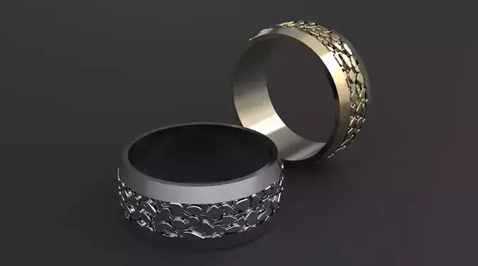 Marrige ring for MEN with ornaments 3D print model