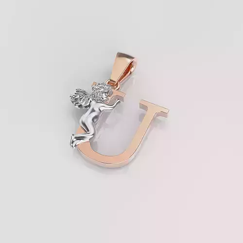 Pendant Letter U 3D print model