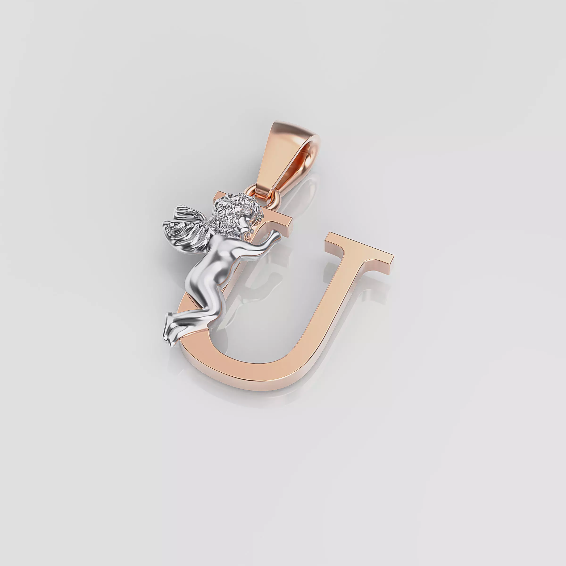 Pendant Letter U 3D print model