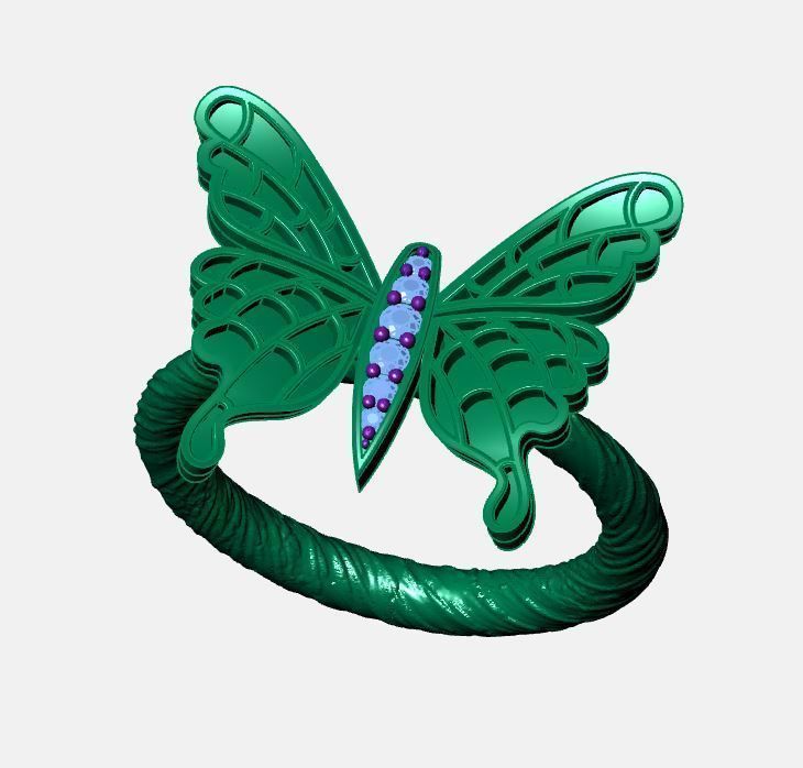 butterfly ring 3D model_2