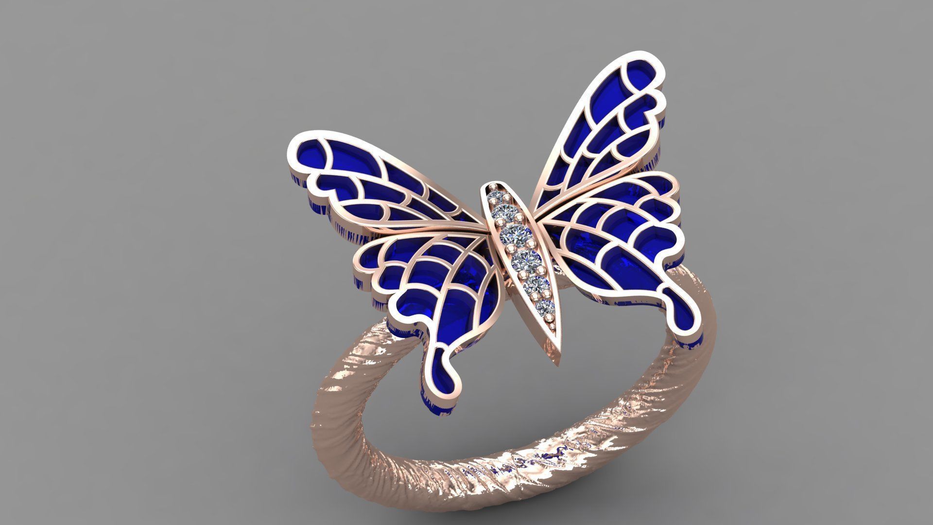 butterfly ring 3D model_1