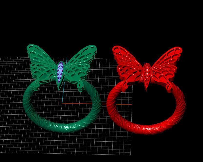 butterfly ring 3D model_3
