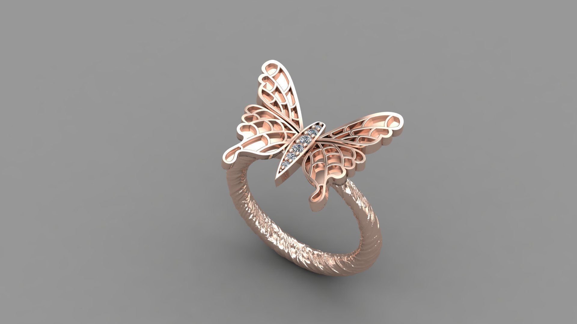 butterfly ring 3D model_5
